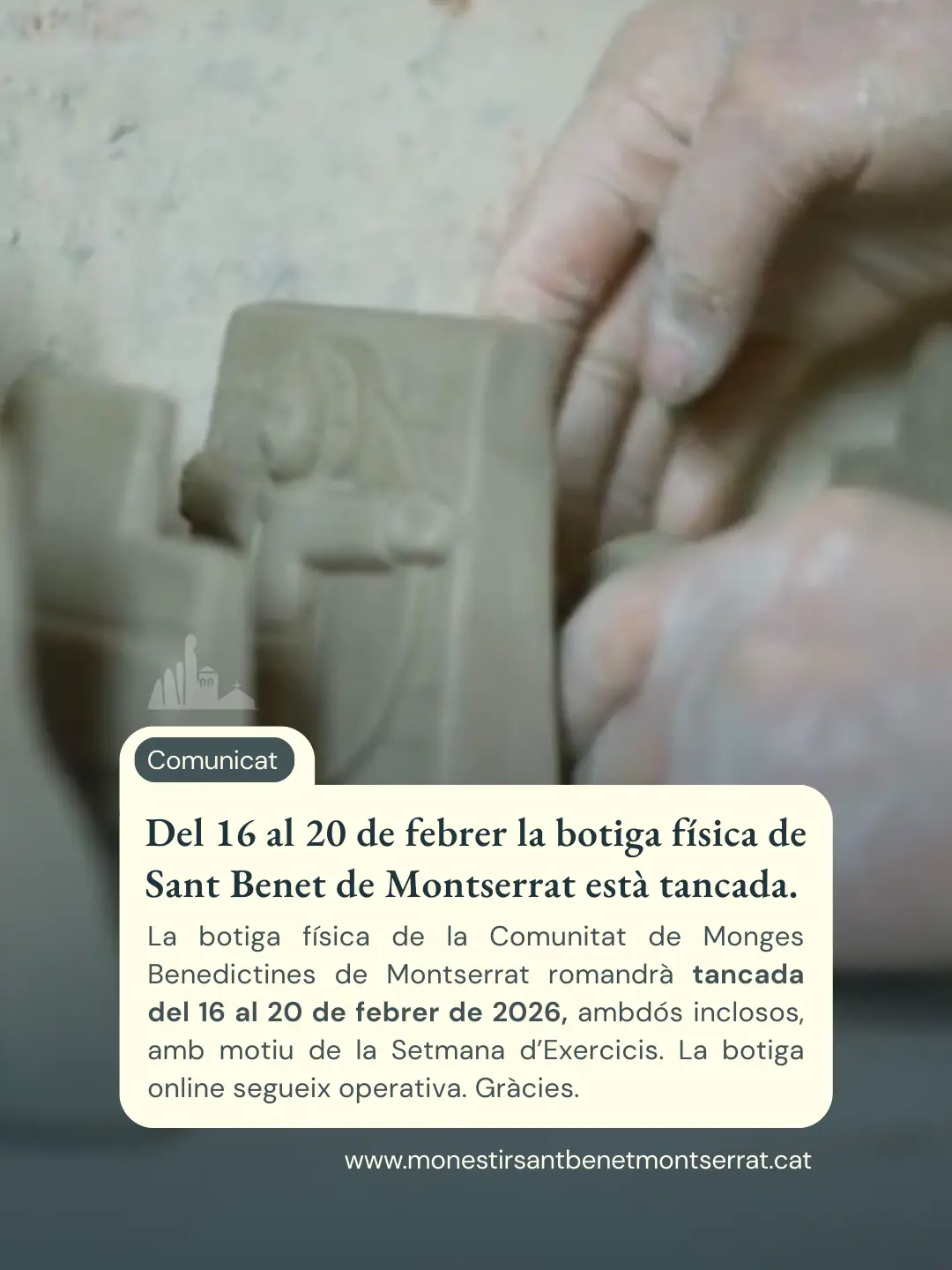 Tancament de la botiga per Exercicis Espirituals | Montserrat