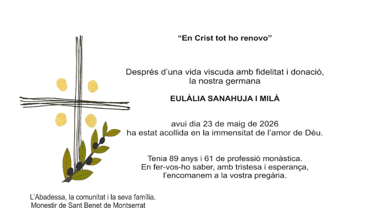 Gna. Eulàlia Sanahuja i Milà, OSB